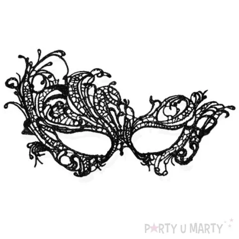 maska karnawalowa kok czarna azurowa