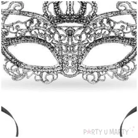 maska karnawalowa krolowa srebrna azurowa godan