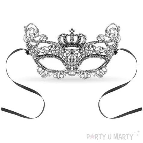 maska karnawalowa krolowa srebrna azurowa godan