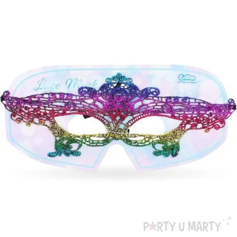 maska karnawalowa krolowa teczowa azurowa godan