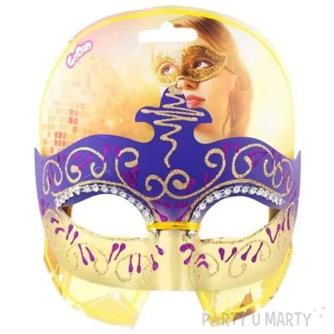 maska karnawalowa lilia fioletowo zlota