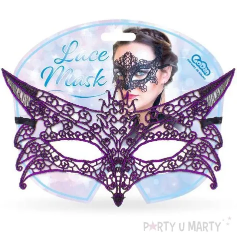 maska karnawalowa lis fioletowa azurowa godan