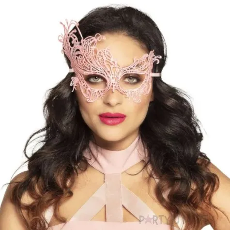 maska karnawalowa maskarada rozowa azurowa boland