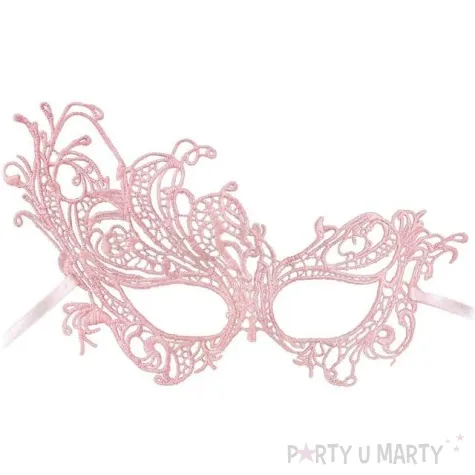 maska karnawalowa maskarada rozowa azurowa boland