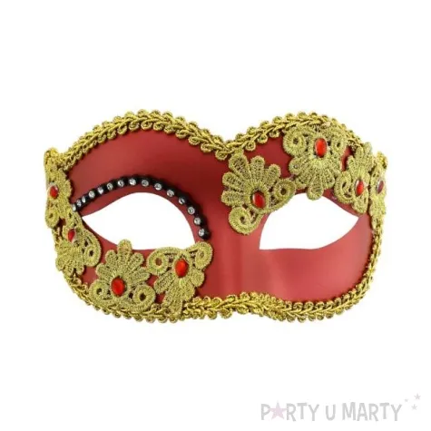 maska karnawalowa miedziana matowa ze zdobieniami