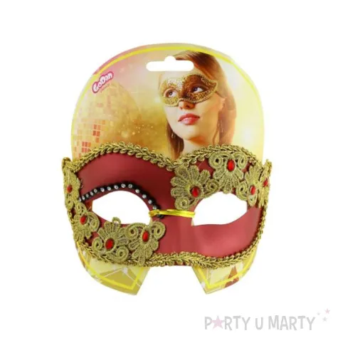 maska karnawalowa miedziana matowa ze zdobieniami