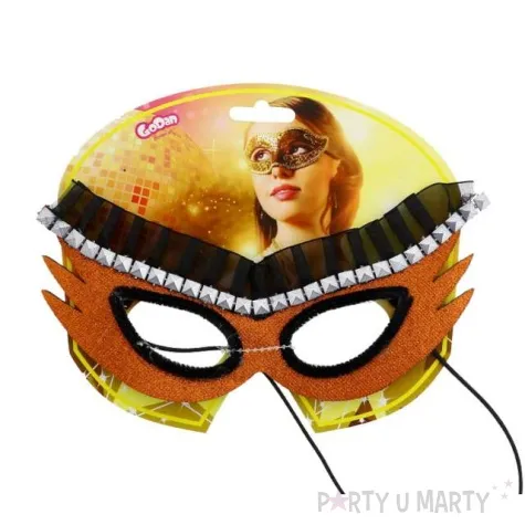 maska karnawalowa pomaranczowa kosmiczna