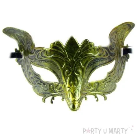 maska karnawalowa retro ornament zlota