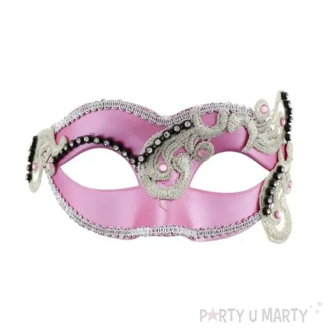 maska karnawalowa rozowa glamour