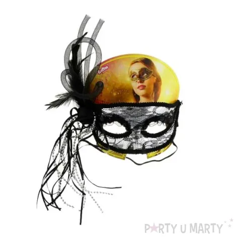 maska karnawalowa srebrno czarna fantazyjna