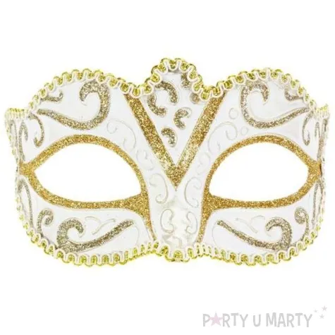 maska karnawalowa wenecja biala