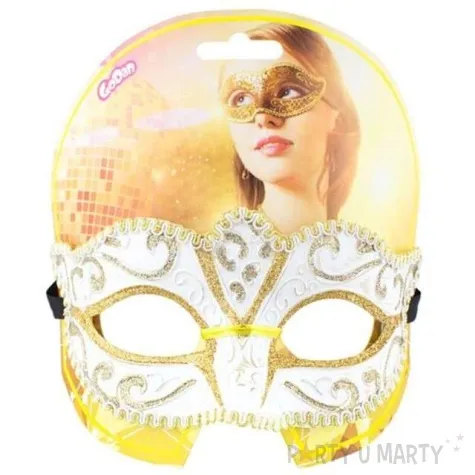 maska karnawalowa wenecja biala