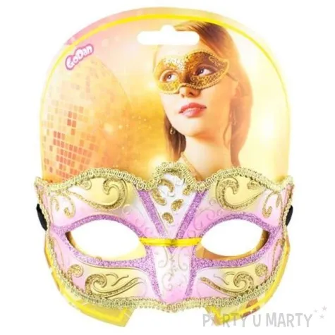 maska karnawalowa wenecja rozowa