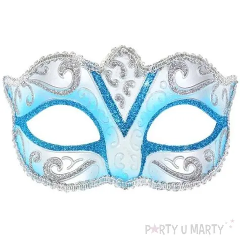 maska karnawalowa wenecja turkusowa