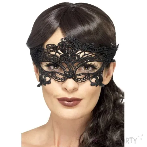 maska karnawalowa wenecka azurowa classic czarny smiffys