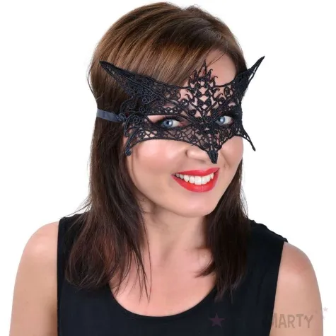 maska karnawalowa wenecka azurowa czarny arpex