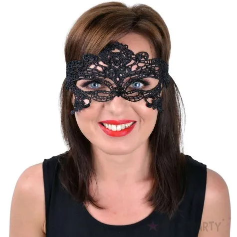 maska karnawalowa wenecka azurowa lux czarny arpex