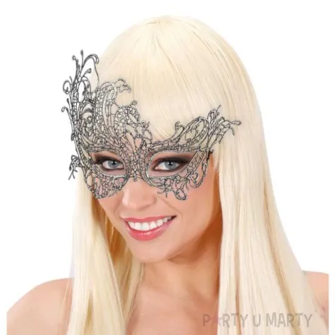 maska karnawalowa wenecka azurowa srebrny widmann