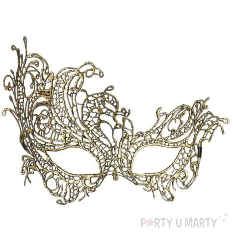 maska karnawalowa wenecka azurowa zloty widmann