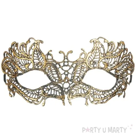 maska karnawalowa wenecka azurowa zloty widmann
