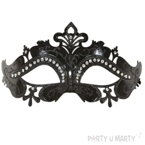 maska karnawalowa wenecka czarny widmann