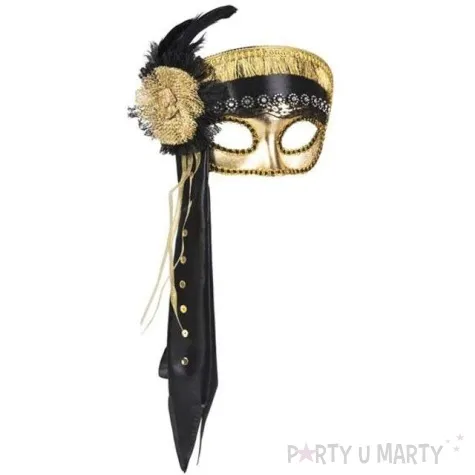 maska karnawalowa wenecka faraon zloto czarna boland