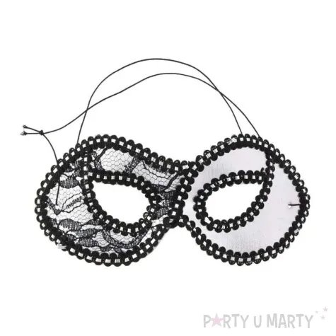 maska karnawalowa wenecka koronkowa srebrna kraszek