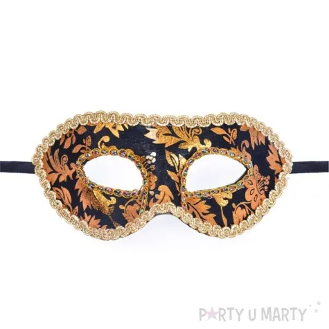 maska karnawalowa wenecka ornamenty zloto czarny arpex