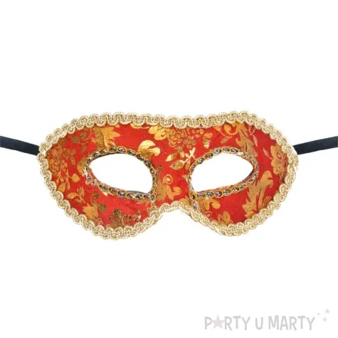 maska karnawalowa wenecka ornamenty zloto czerwony arpex