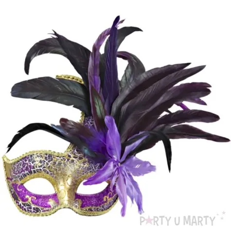 maska karnawalowa wenecka z brokatem widmann