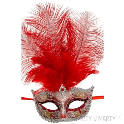 maska karnawalowa wenecka z piorami mix carnival toys