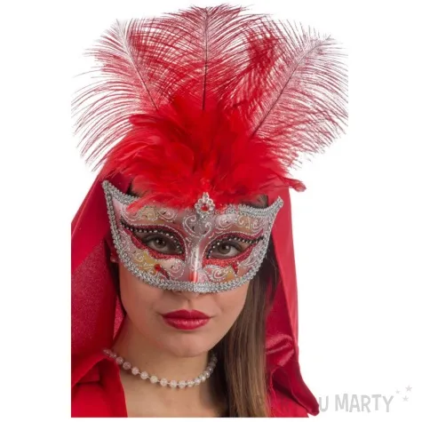 maska karnawalowa wenecka z piorami mix carnival toys
