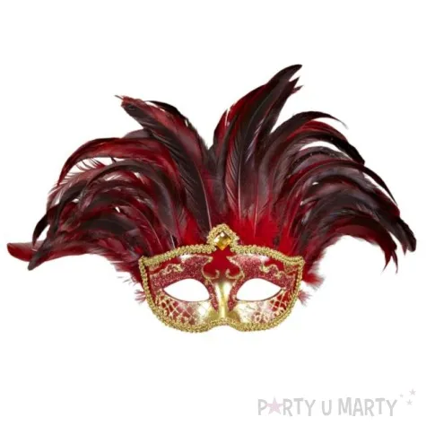 maska karnawalowa wenecka z piorami widmann