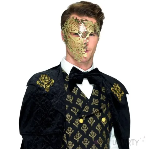 maska karnawalowa wenecka zloty filigran meska smiffys