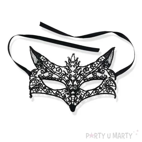 maska karnawalowa wilczyca czarna azurowa