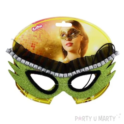 maska karnawalowa zielona kosmiczna