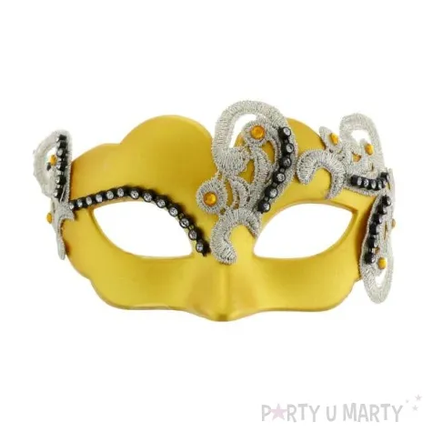 maska karnawalowa zlota matowa midnight