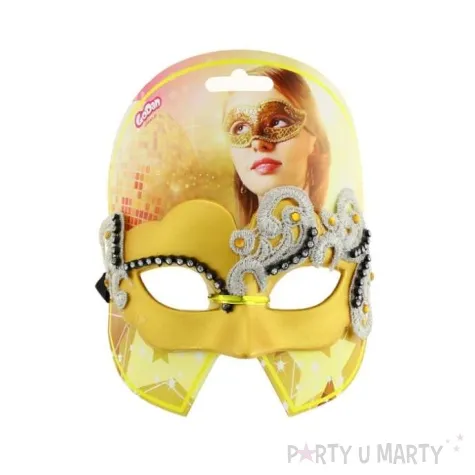 maska karnawalowa zlota matowa midnight