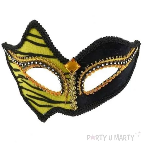 maska karnawalowa zloto czarna