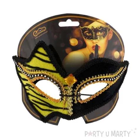 maska karnawalowa zloto czarna