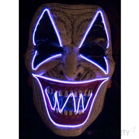 maska klaun psychopata led niebieski carnival toys