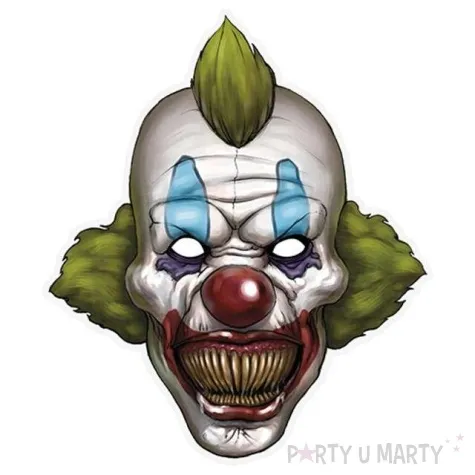 maska klaun straszny papierowa