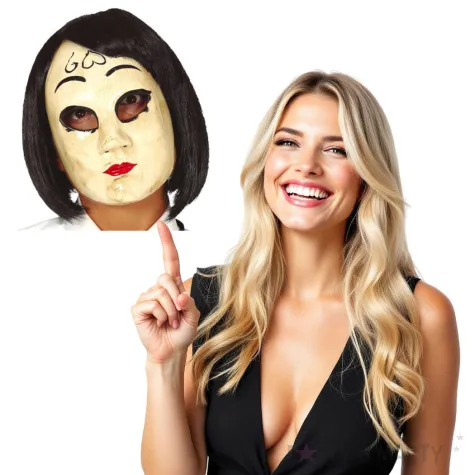 maska kobieta z sercem plastikowa guirca