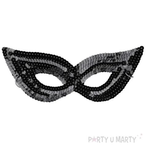 maska kocica cekinowa czarna arpex