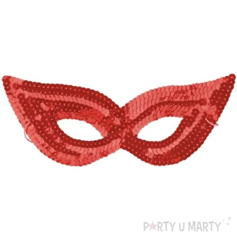 maska kocica czerwona cekinowa arpex