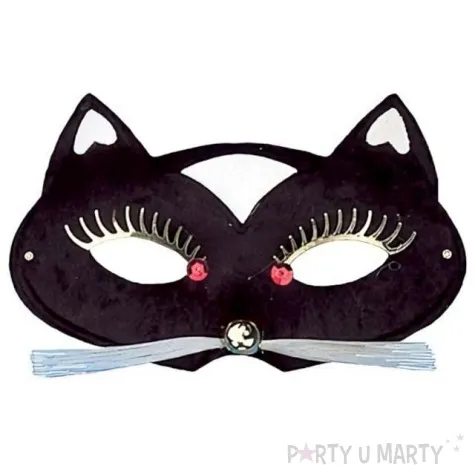 maska kocur ze zlotymi zdobieniami czarny kraszek