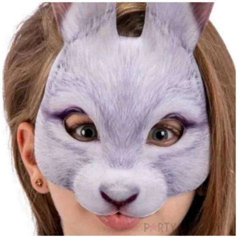maska krolik na gumce materialowa carnival toys
