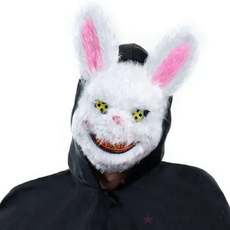 maska krolik pysychopata led pomaranczowy plastik partypal