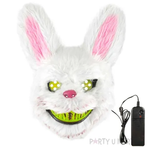 maska krolik pysychopata led zielony plastik partypal
