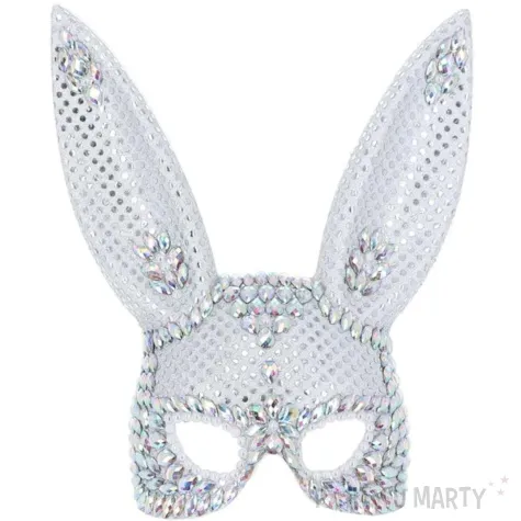 maska krolik z krysztalkami fever srebrny smiffys